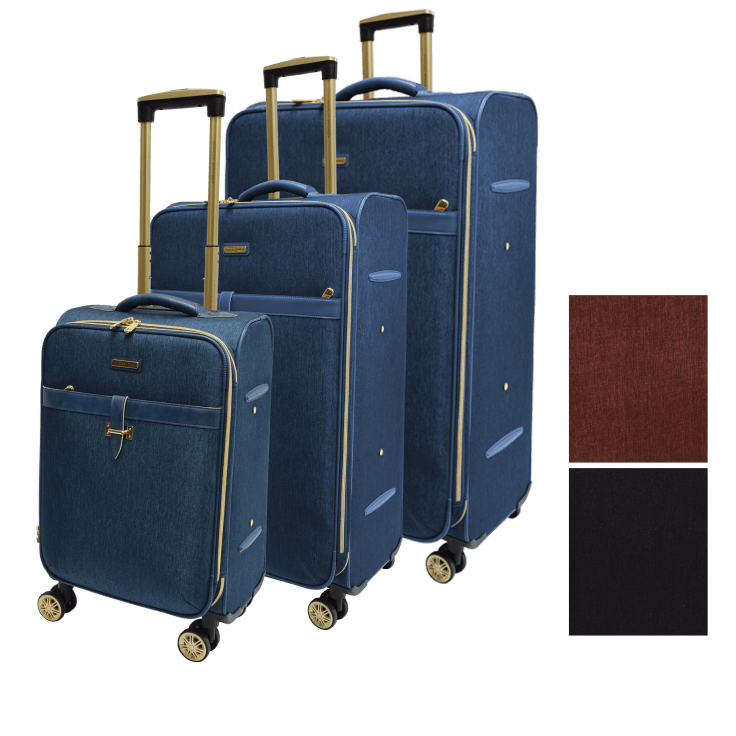 ADRIENNE VITTADINI 3 PC PRINTED SOFT LUGGAGE SET