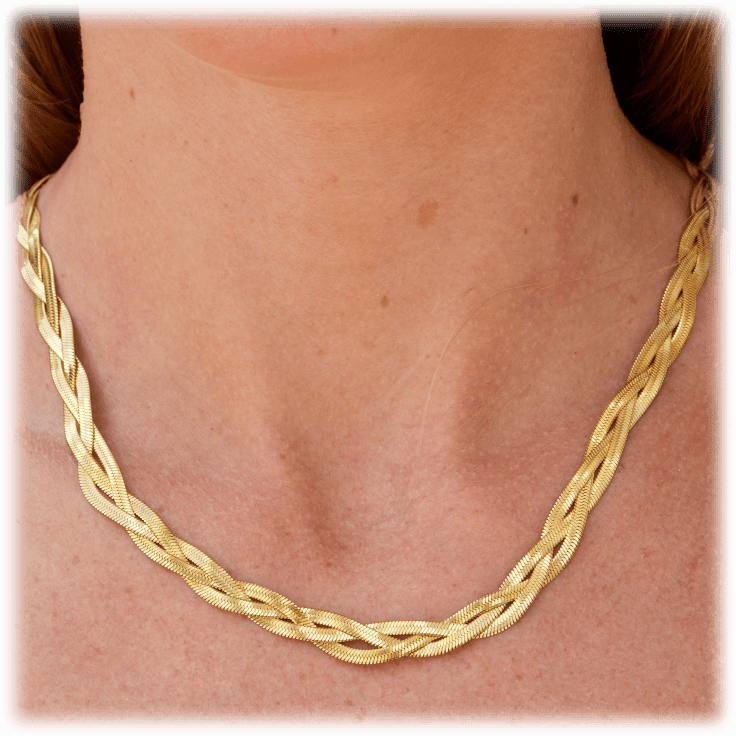 MorningSave Savvy Cie 18K Plated Stainless Steel Braided Necklace