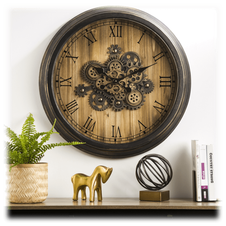 MorningSave Glitzhome Vintage Industrial Oversized Wall Clock with