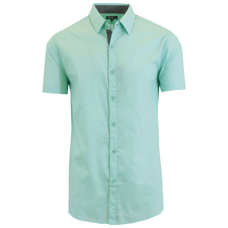 SideDeal: 2-Pack: Men's Short Sleeve Slim-Fit Solid Dress Shirts