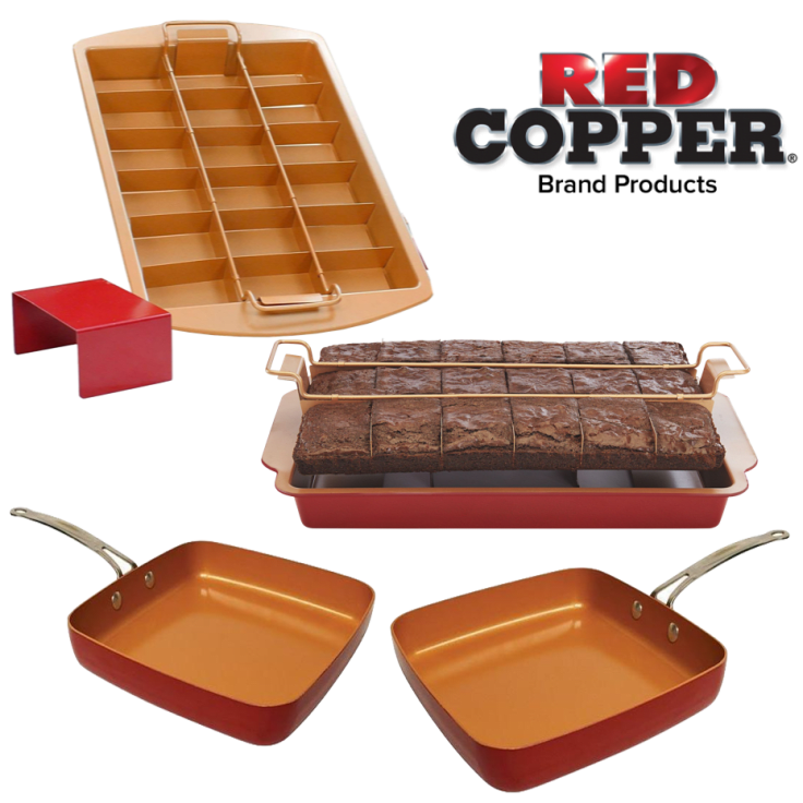 MorningSave: 2-Pack: Red Copper 10 Square Pans