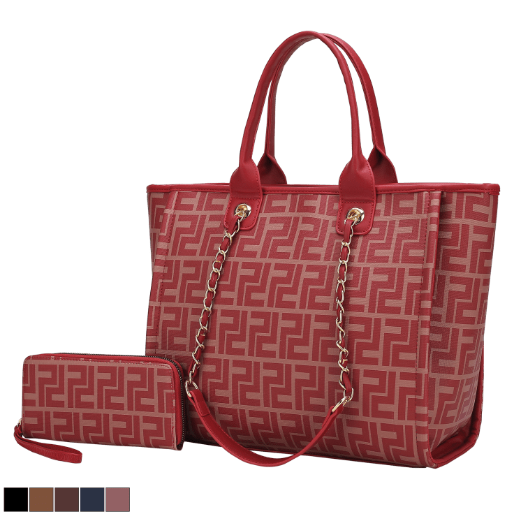 MKF Collection by Mia K. Burgundy Color-Block Brynlee Tote & Wallet, Best  Price and Reviews