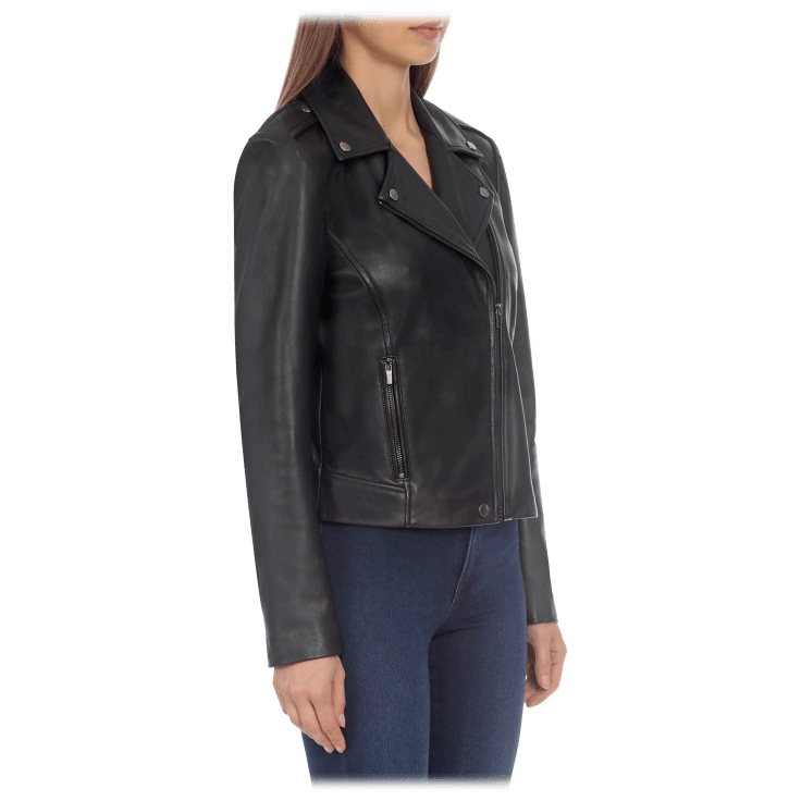 MorningSave: Badgley Mischka Lamb Leather Biker Jacket