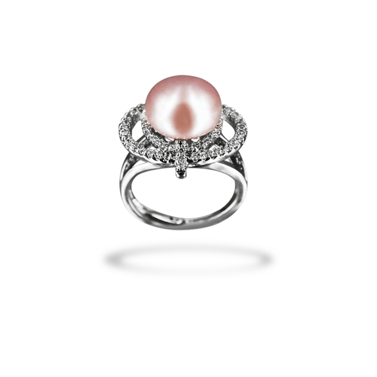 pink pearl wedding ring