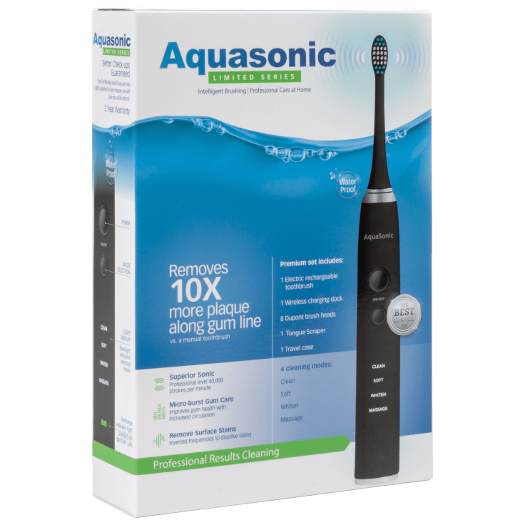 MorningSave Aquasonic 12Piece Limited Edition Ultra Whitening Toothbrush Set