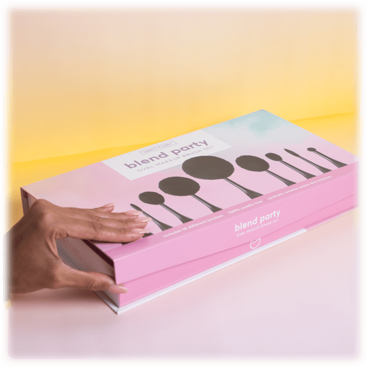 MorningSave Vanity Blend Party 10 Piece Oval Makeup Brush Set