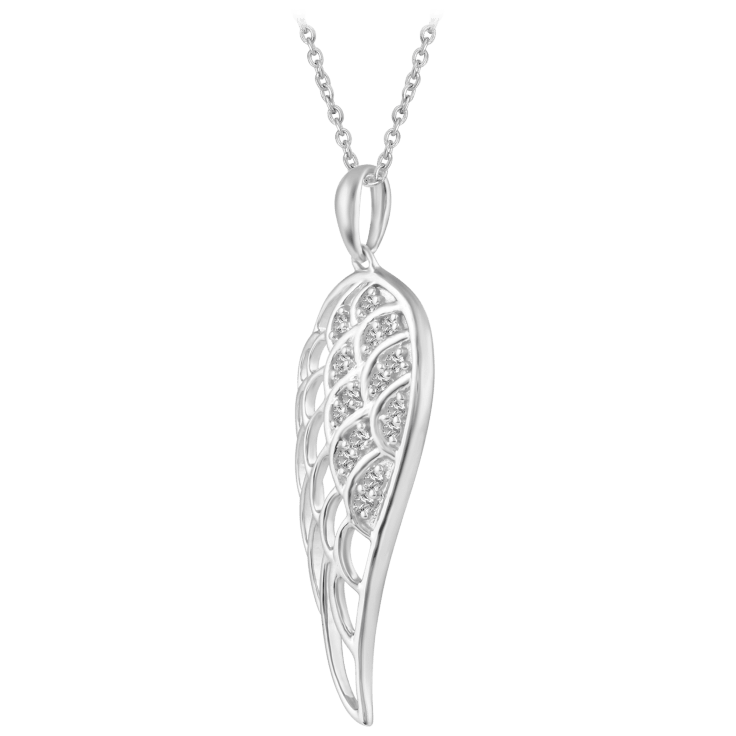 Guardian Angel Wing Drop Pendant Necklace | Necklace - PLATO H