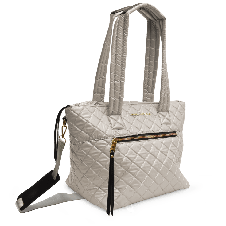MorningSave Adrienne Vittadini Metallic Quilted Nylon Collection Tote
