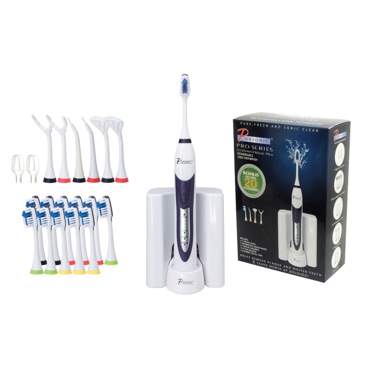 MorningSave Pursonic S520 Electric Toothbrush with 12 Brush Heads