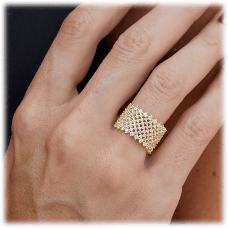 SideDeal: Savvy Cie 18K Gold Over Sterling Silver Wide Partway