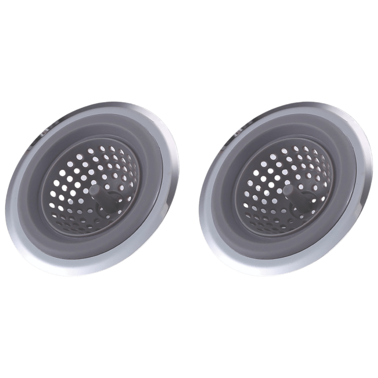 2 Pack Kitchen Sink Strainer, 2 In 1 Stainless Steel Sink Drain