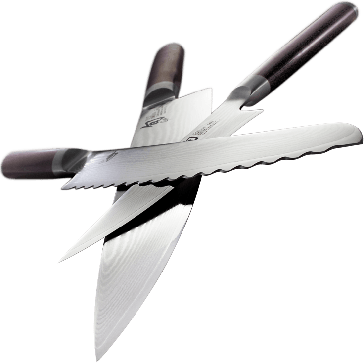 MorningSave Shun Japanese VG10 Damascus Style 4Piece Knife Set with