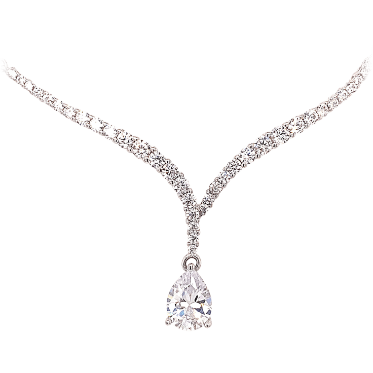 Sonia Jewels Sterling Silver CZ Cubic Zirconia Rhodium Plated 3-D Martini Glass with Lobster Clasp Pendant Charm 17mm x 27mm