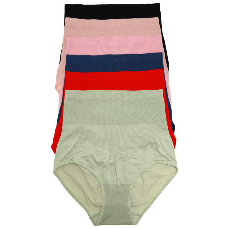 MorningSave 6Pack Angelina Seamless Cotton HighWaisted Light