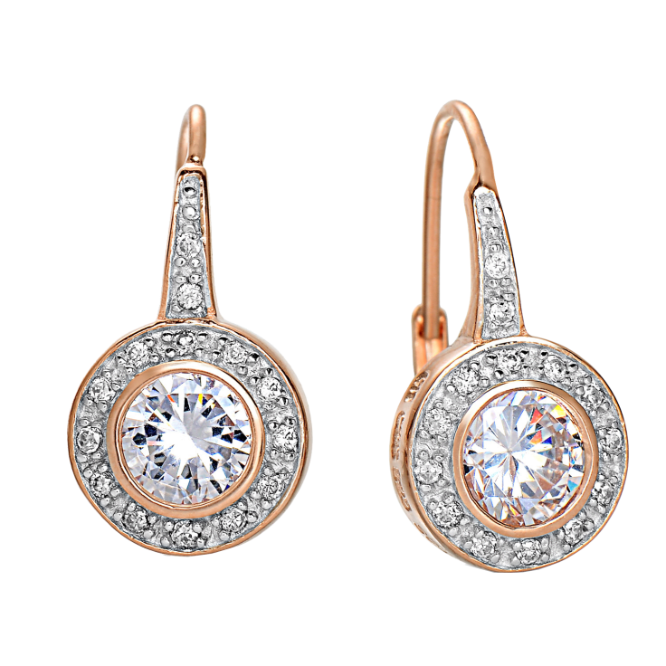 MorningSave Genevive Lab Created Diamond Leverback Earrings