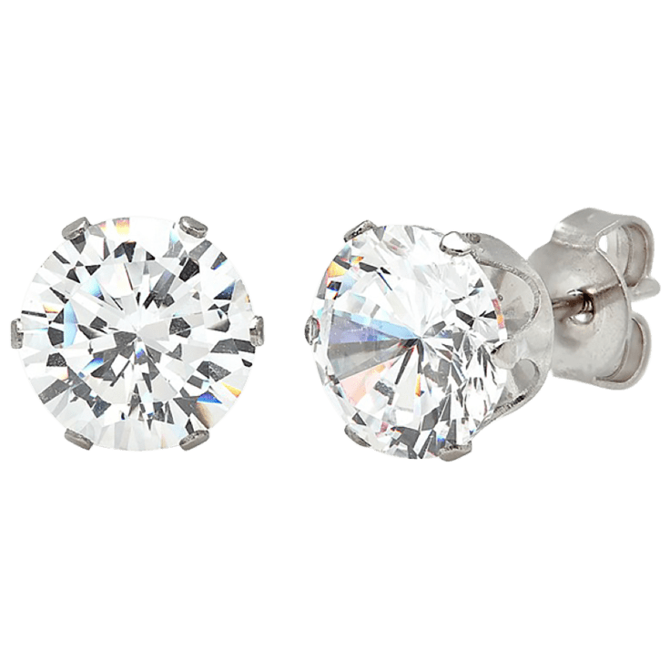 MorningSave 3 Pairs Simulated Diamond 18K Gold Plated Stainless Steel