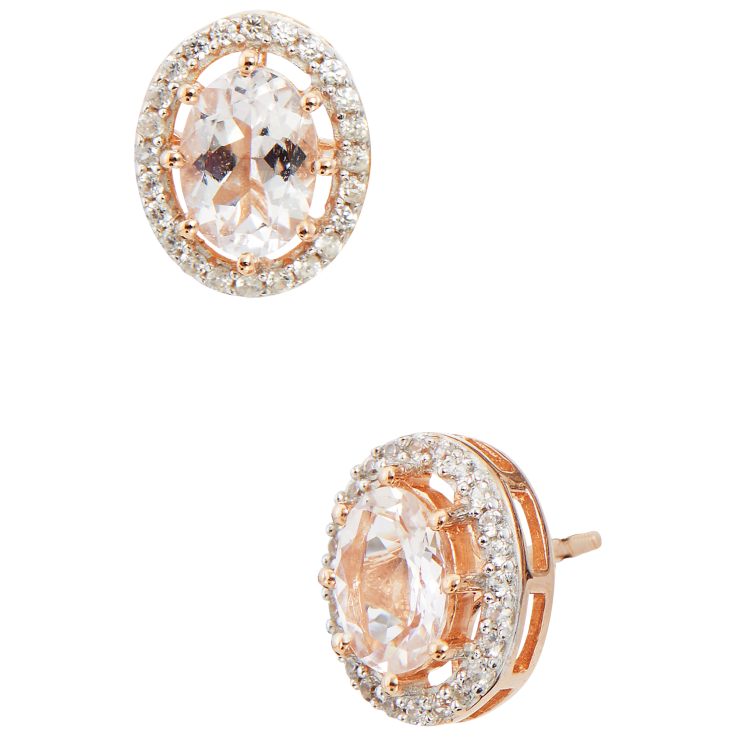 Genuine top morganite earrings