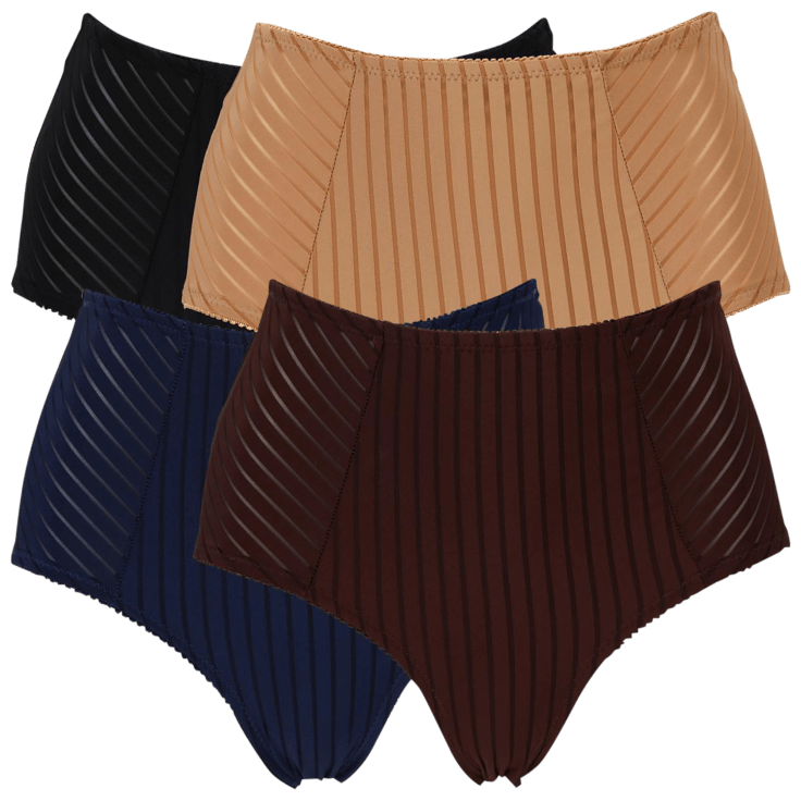 POKARLA Womens Cotton Stretch Underwear Ladies Mid-high Waisted Briefs  Panties 5-Pack