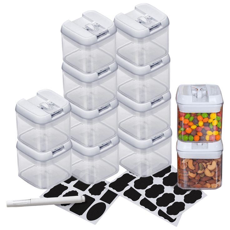 Finedine Baby Glass Food Storage Containers - 6 piece 4.4 Oz Airtight Lids