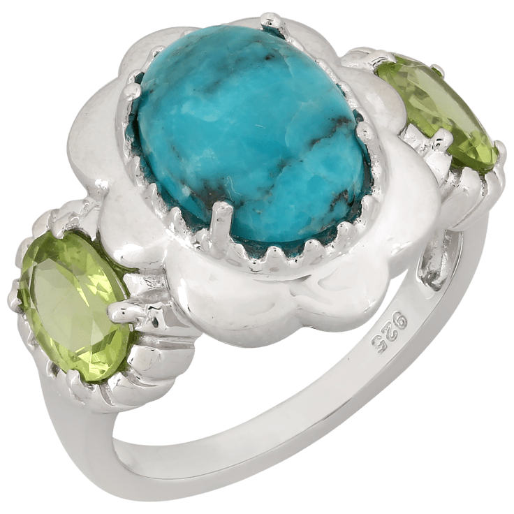Turquoise and on sale peridot ring