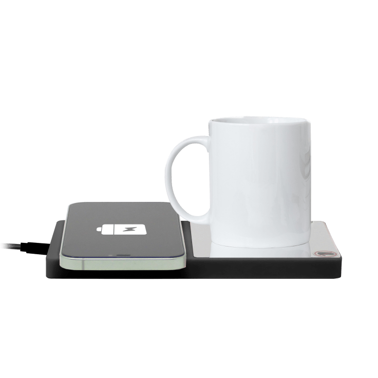 3-in-1 Qi Wireless Charging Pad with Mug Warmer & Can Cooler