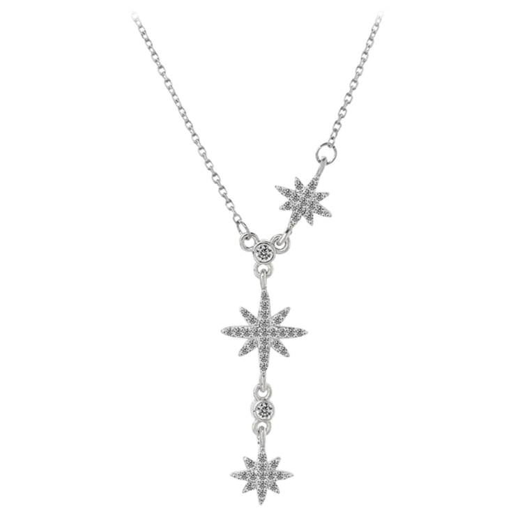 Silver Tone Hollywood Inspired Cz Diamond Snake Necklace 