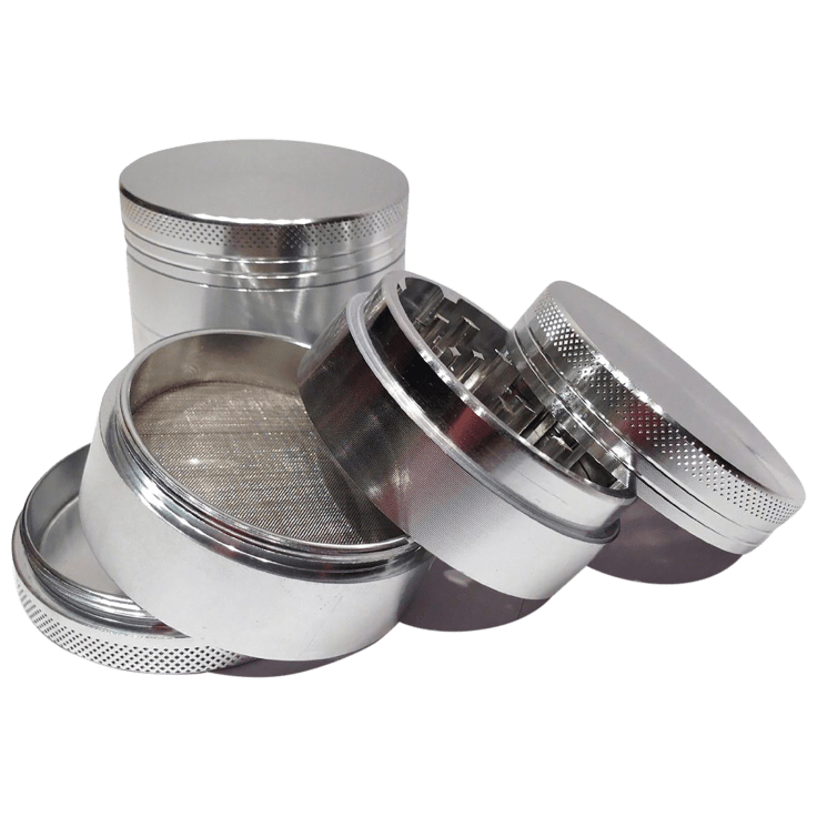 5-Piece Titanium Herb Grinder w/ Diamond Cut Teeth & Pollen Pick