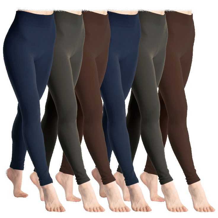 Angelina Seamless Fleece Tights Leggings One Size - 014 (Black) at