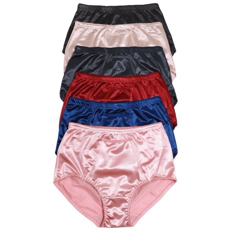 MorningSave: 6-Pack: Angelina Classic High-Waist Satin Briefs with