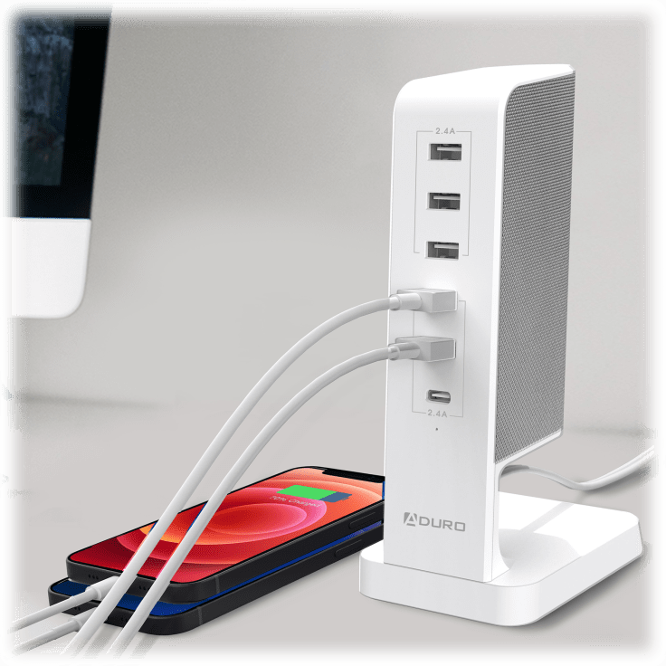 MorningSave Aduro PowerUp Flair Charging Station with 6 USB Ports