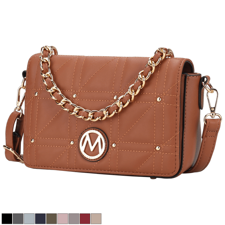 MKF Collection Satchel Bag for Women’s Crocodile Embossed Vegan leather  Crossbody Tote Handbag Top-Handle Purse