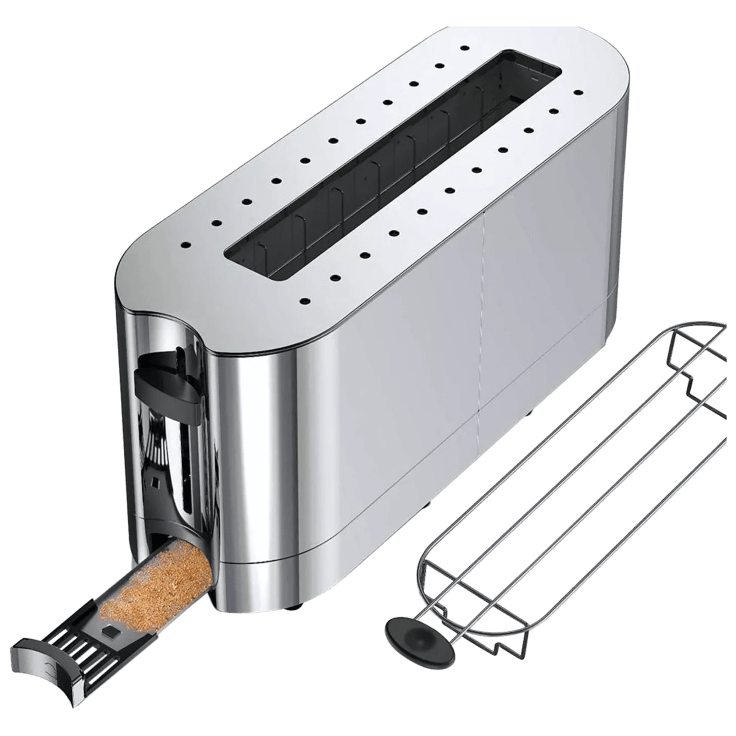 MorningSave Russell Hobbs Stainless Steel Glass Accent 2 Slice Long