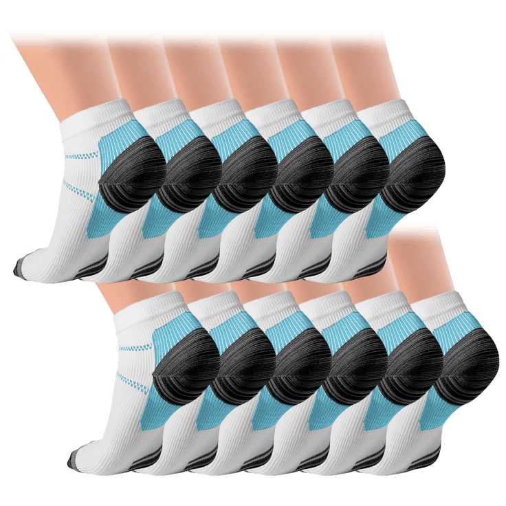 Morningsave 6 Pack Extreme Fit Unisex Ankle Compression Socks