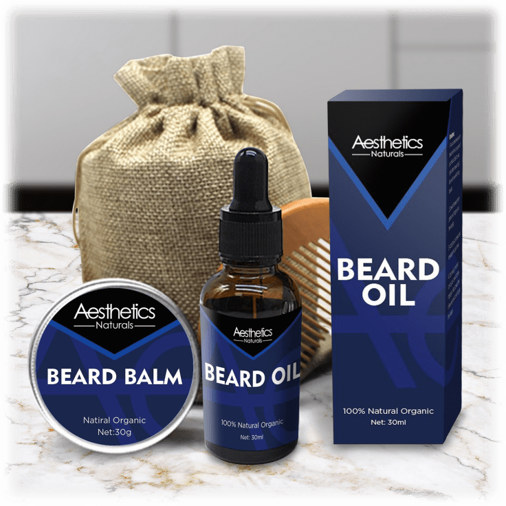MorningSave 4Piece Set Aesthetics Naturals Beard Grooming Set with