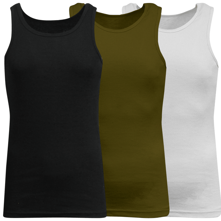 SideDeal 3Pack Men's Heavyweight Ribbed Tank Tops