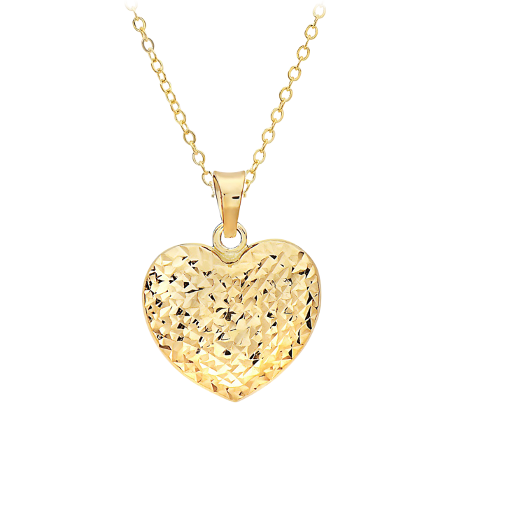Diamond cut heart pendant outlet