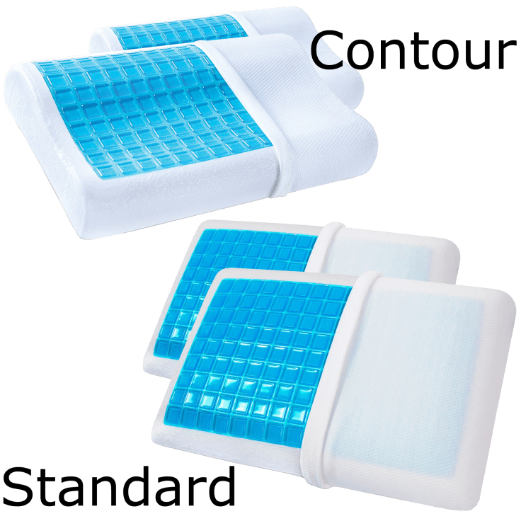 SideDeal 2 Pack PharMeDoc Memory Foam Cooling Gel Pillows