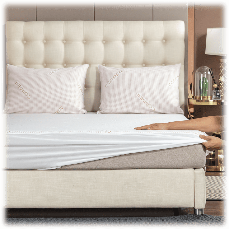 SideDeal Bibb Home Bamboo Copper Infused Waterproof Mattress Pad