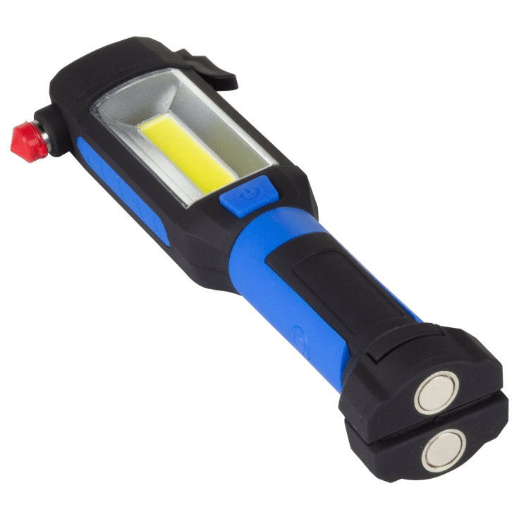 Maksone 9-in-1 Emergency Auto Tool With Flashlight, Glass Breaker, Seatbelt Cutter - Magnetic LED Work Light