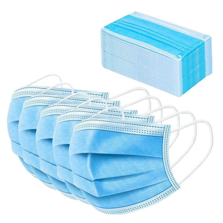 50-Pack Disposable 3-Ply Face Masks