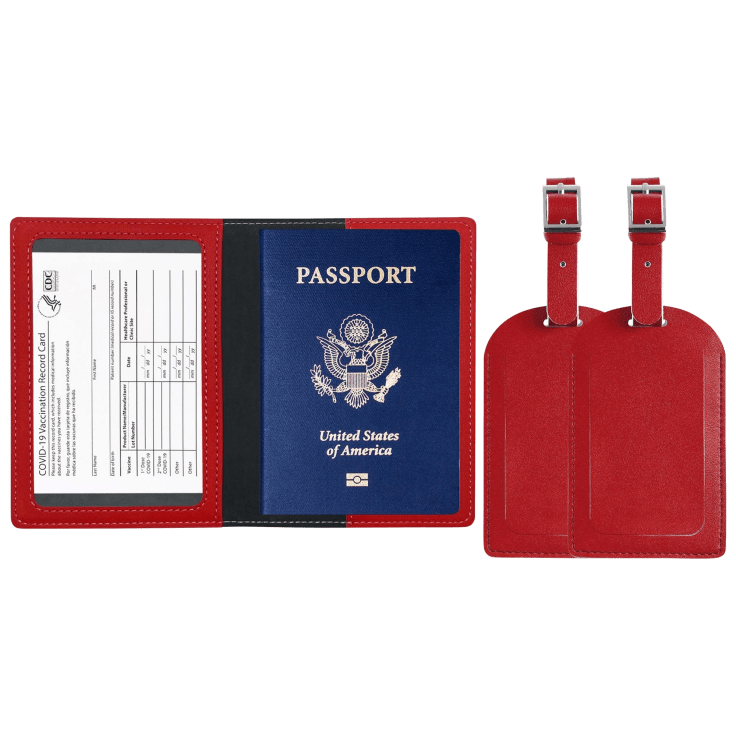 MorningSave Ciana 3Piece RFID Passport Holder with Travel Luggage Tags