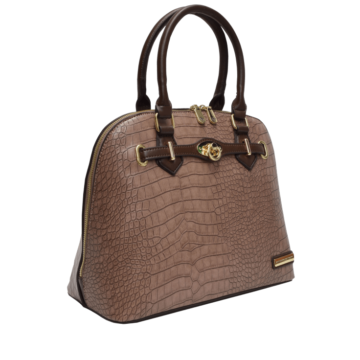 MorningSave: Adrienne Vittadini Croco Dome Satchel with Lock Front