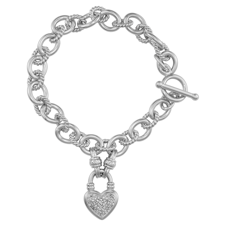 Silver Diamanté Toggle Bracelet