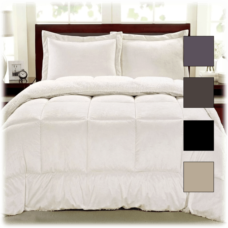 Luxury Home Micro Mink And Sherpa Comforter Set