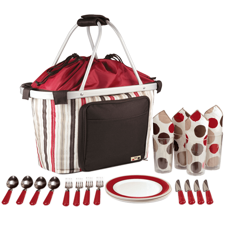MorningSave Picnic Time Metro Melrose Picnic Basket with Service for Four
