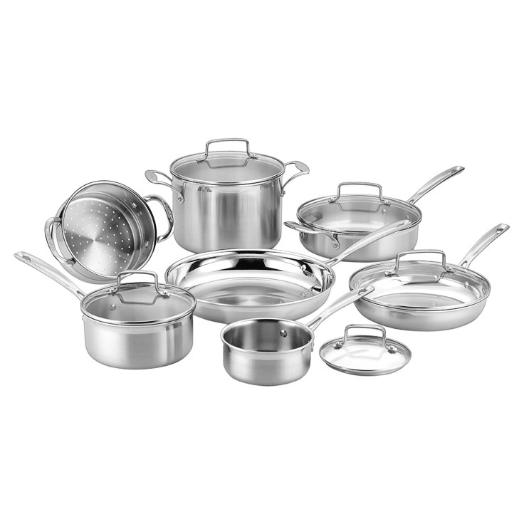 Cuisinart MultiClad Pro 12-Piece Tri-Ply Stainless Steel Cookware