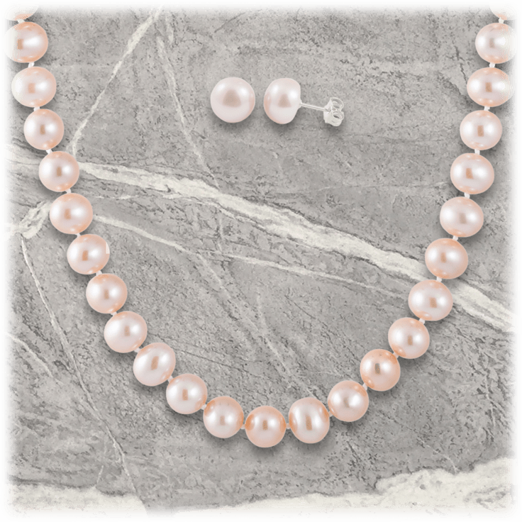 Splendid freshwater pearl necklace & stud earrings hotsell