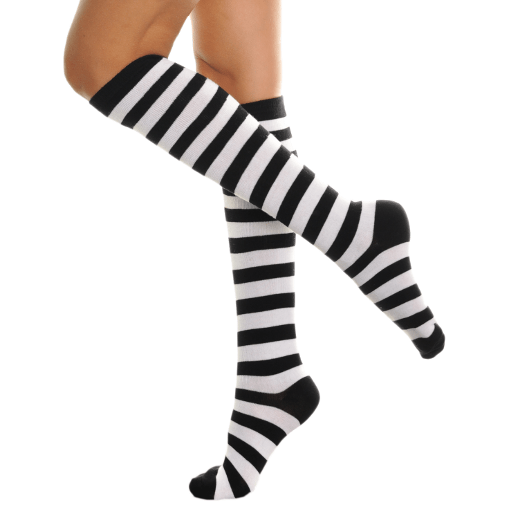 MorningSave: 6-Pack: Angelina Knee-Length Novelty Stripes Socks