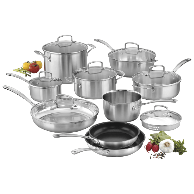 cuisinart contour stainless steel 13pce cookware set