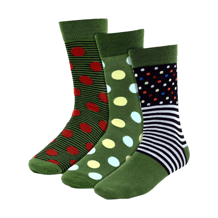 Ivory + Mason Men's 3Pack Green Dress Socks